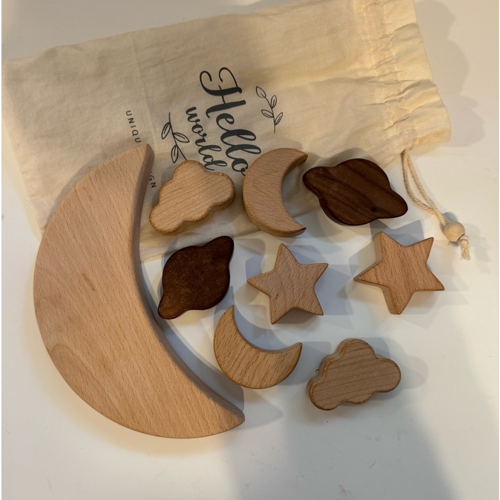 Like New Wooden Moon Stacking Toy - Montessori